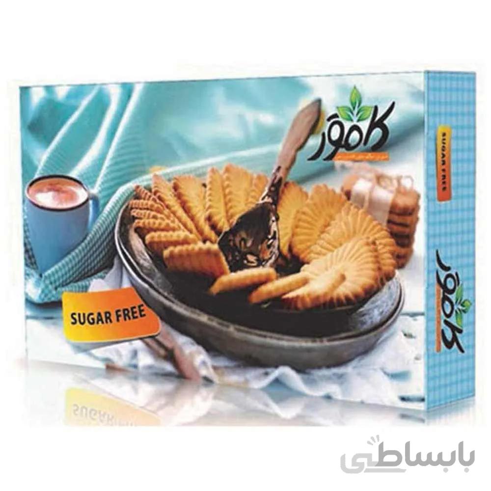 بیسکویت طعم دار وانیلی بدون قند کامور 700 گرمی ا -
