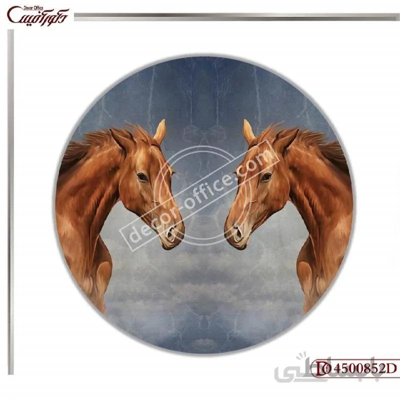 تابلو فنگ شویی طرح دو اسب 0852d ا Feng Shui painting of two horses design 0852d