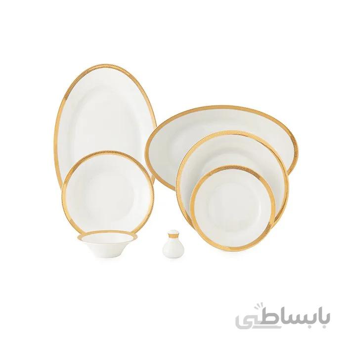 سرویس چینی زرین 6 نفره غذاخوری سه اسلیمی (35 پارچه) ا Zarin Iran Shahrzad 3-eslimi 35 Pieces FDC Dinnerware Set