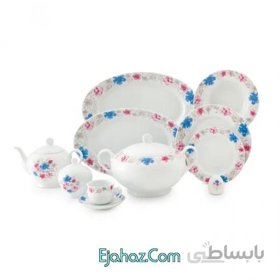 غذاخوری چینی زرین ایران پیکره ایتالیا اف سرویس چینی 102 پارچه کامل سیلوین 12 نفره درجه عالی