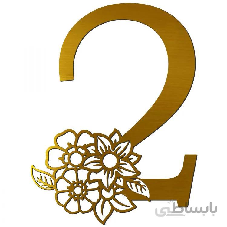ایینه پلکسی گلس فروشگاه اژنگ مدل اعداد گل دار طرح عدد دو کد14635313