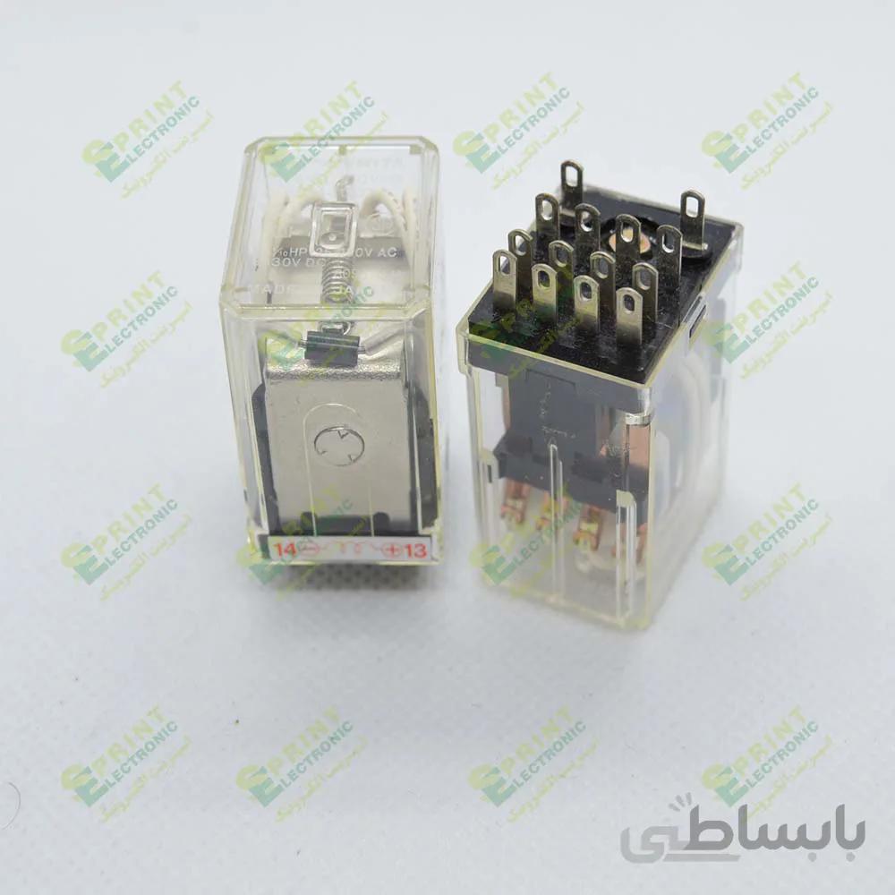 رله 100 ولت دی سی 4 کنتاکت سوکتی 14 پایه 5 آمپر Matsushita HC4-DC100V-D