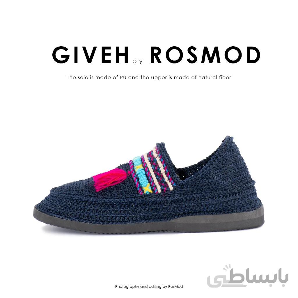 گیوه سرمه ای طرح دار 1 – Giveh