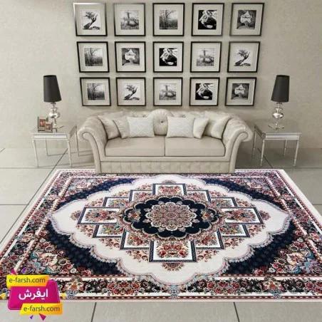 فرش ماشینی نگین مشهد طرح 2596 فیلی