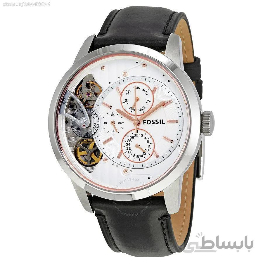 Fossil Mens ME1164 Townsman Twist چند منظوره چرم سیاه دیده بان ا Fossil Mens ME1164 Townsman Twist Multifunction Black Leather Watch