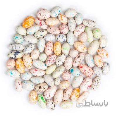 دراژه کشمشی خالدار با روکش شکلات سفید