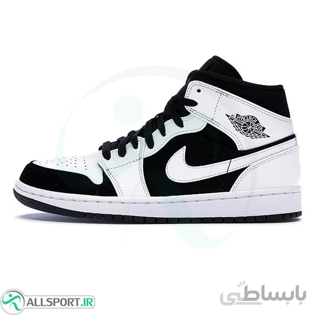 کتانی رانینگ نایک طرح اصلی Nike Air Jordan 1 White Black