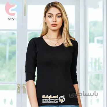 بلوز زنانه آستین سه ربع پنبه ای