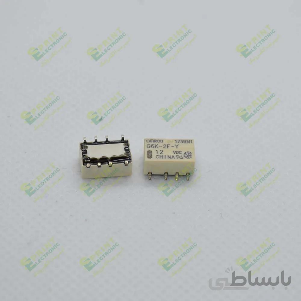 رله 24 ولت مینی مخابراتی ریز 8 پایه 1 آمپر Omron G6K-2F-Y-24VDC SMD