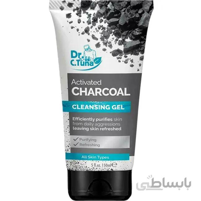 ژل شستشو صورت ذغال فعال مناسب برای پوست های حساس و مستعد جوش حجم 150 میل فارماسی ا Farmasi Dr C Tuna Activated Charcoal Purifying Cleansing Gel 150 ml