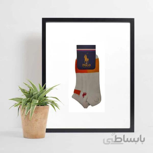 جوراب مردانه مچی پنبه ای پنجه گیری شده طرح پولو polo
