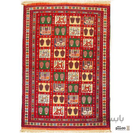 قالیچه دستباف زرع و نیم خراسان پشم و ابریشم سایز ۱55×۱0۰