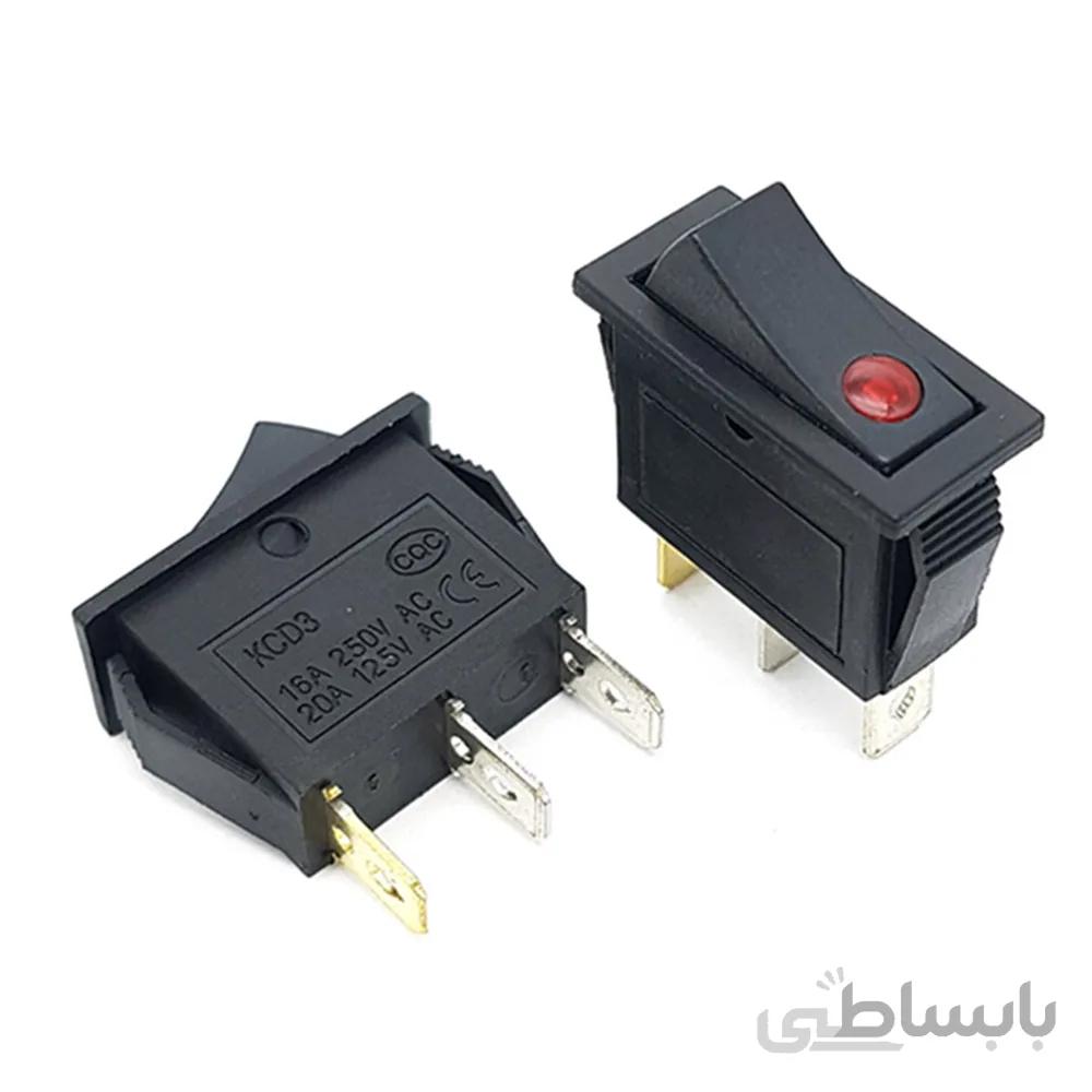 کلید راکر باریک یکطرف چراغدار KCD3 301N