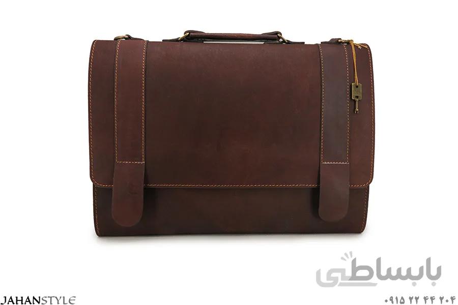 کیف اداری چرم طبیعی شتری