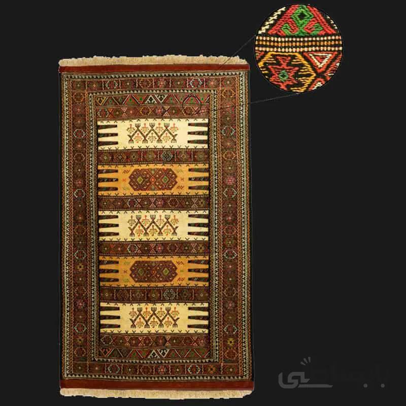 گلیم دست بافت سفره کردی طرح هندسی مدل 007