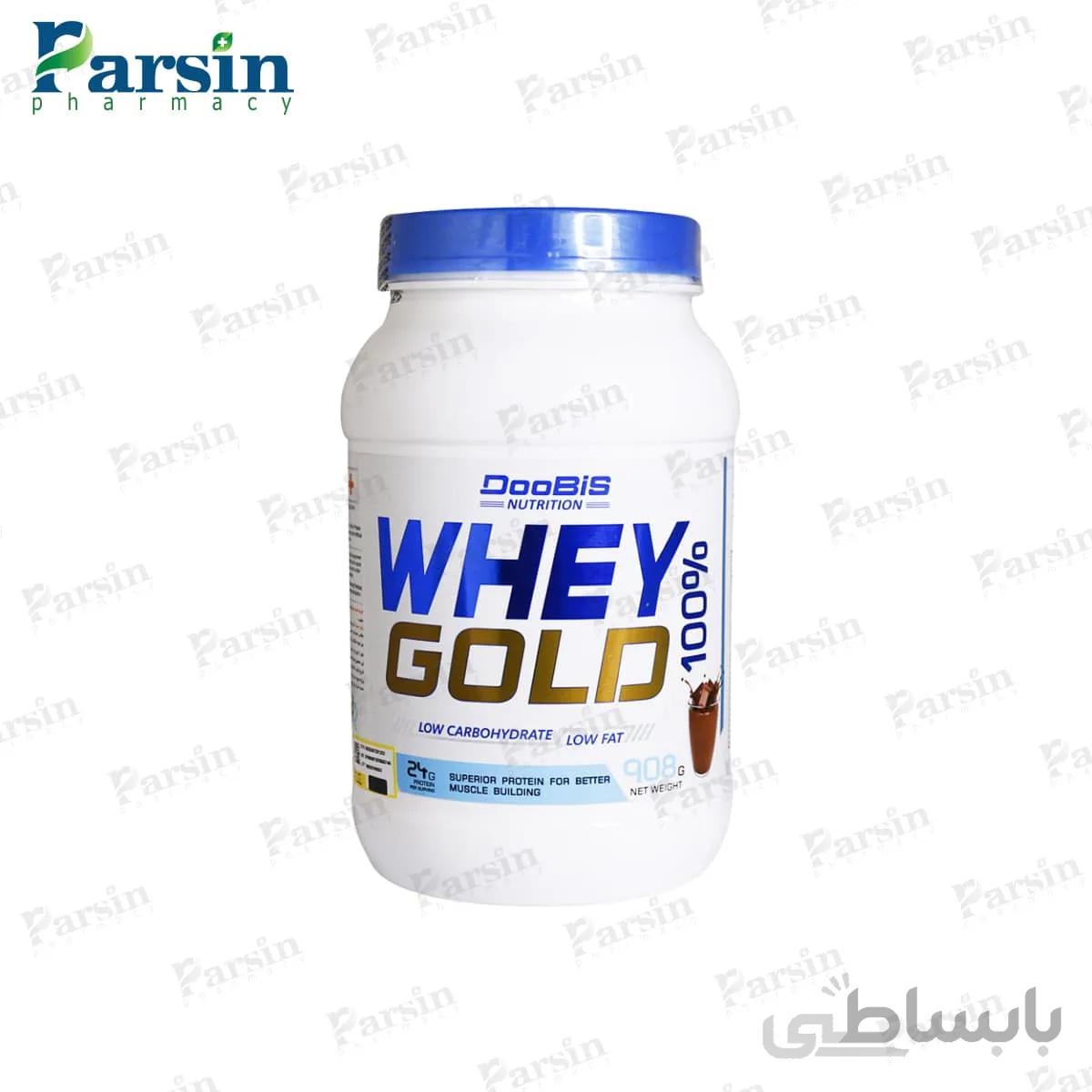 پودر پروتئین وی گلد دوبیس نوتریشن با طعم شکلات 908 گرم ا Doobis Whey Protein Gold Powder With Chocolate Flavor 908g
