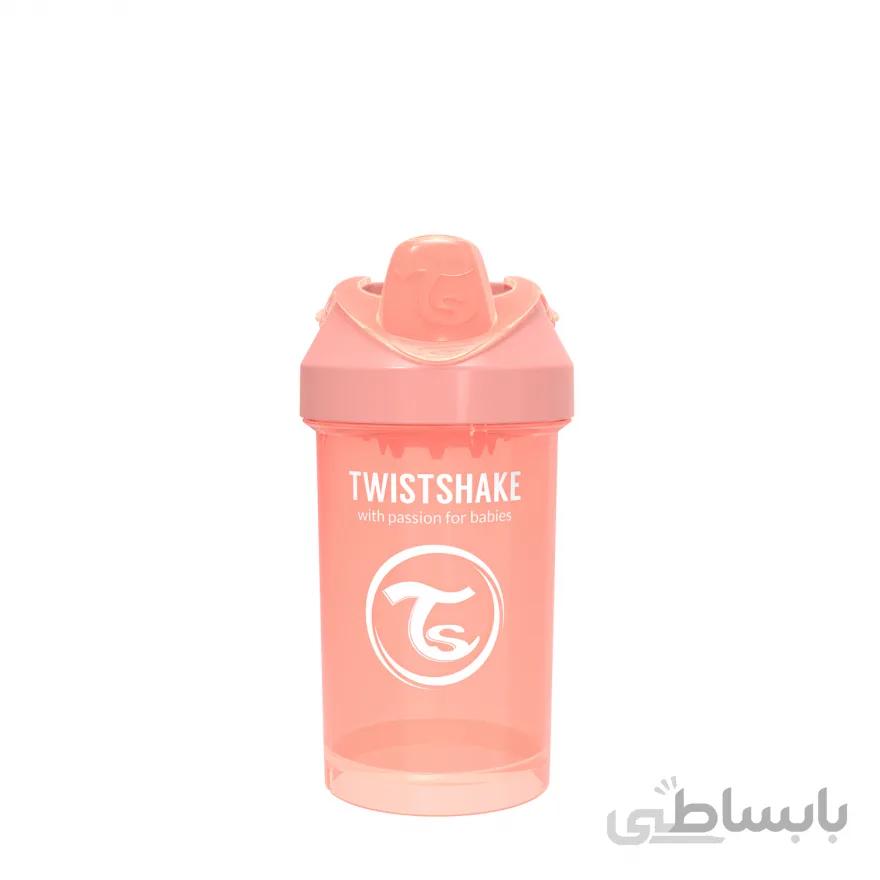 لیوان آبمیوه خوری 300 میل پاستل هلویی تویست شیک Twistshake
