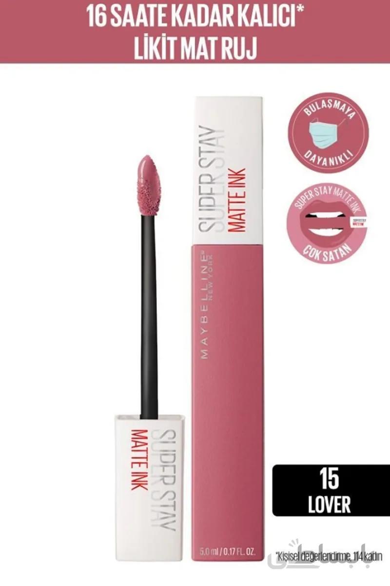 Maybelline New York رژ لب مات مایع Super Stay Matte Ink – 15 Lover – صورتی