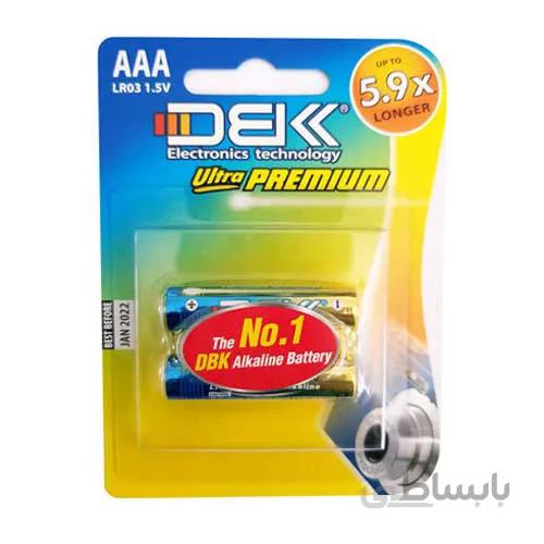 باتری نیم قلمی دی بی کی DBK LR03 بسته 2 عددی