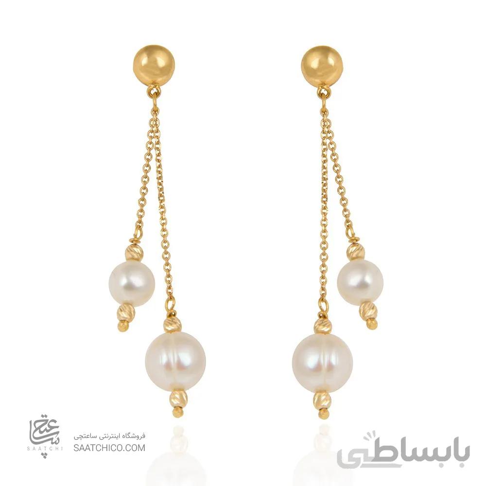 گوشواره طلا زنانه با مروارید کد XE227