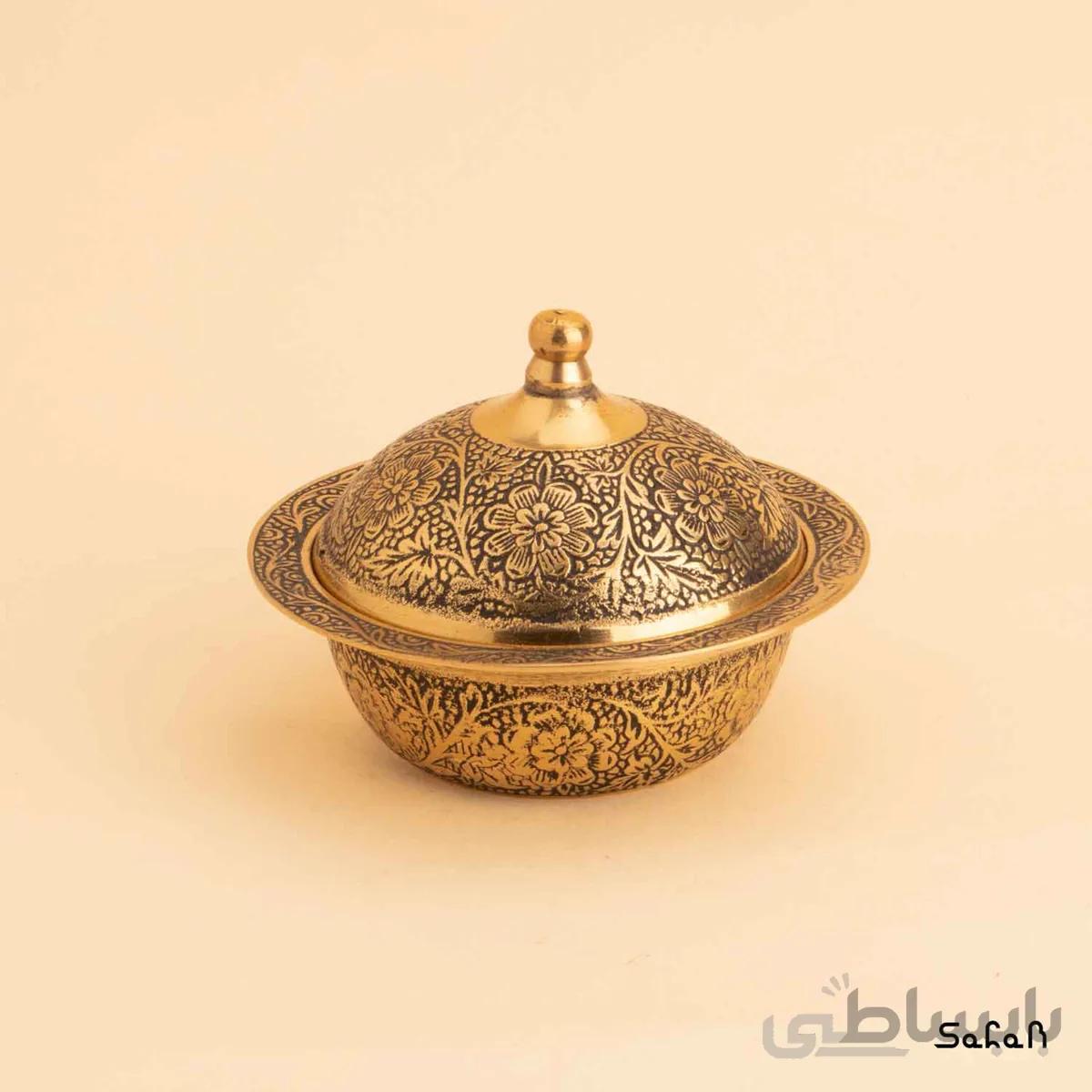قندان برنجی میناکاری مدل شرمین سایز کوچک