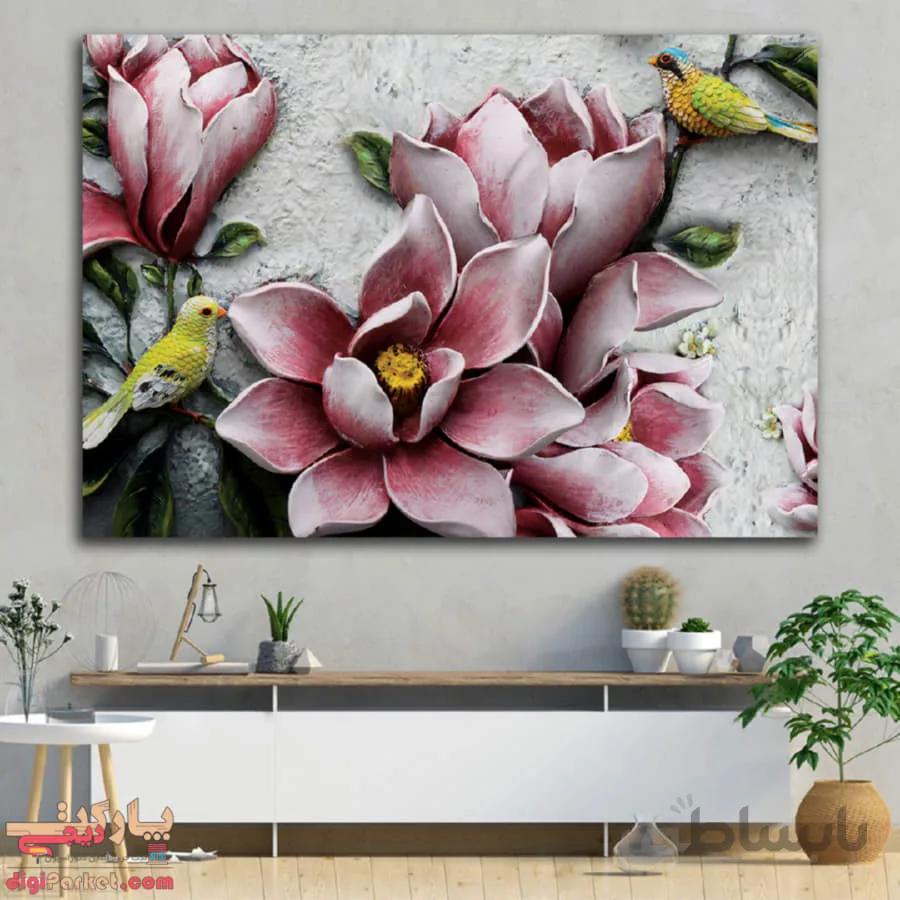 تابلو بوم نقاشی گل کد paint-16 ا flower paint panel canvas and chassis