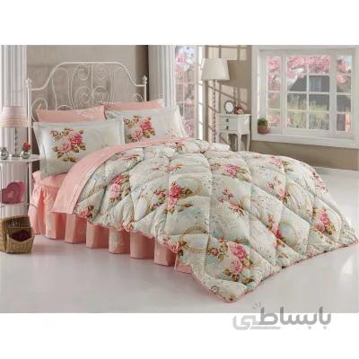 ست لحاف روتختی هابی هوم طرح Clementina Pembe دونفره 7 تکه