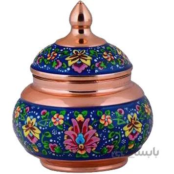 قندان مسی طرح پرداز اثر آقاجانی ارتفاع 10 سانتی متر کد C-514
