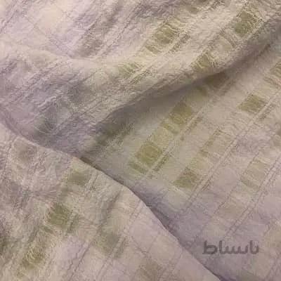 پارچه حریر یاخما پفکی چهارخانه رنگ یاسی کد 403