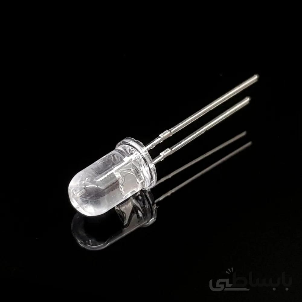 ال ای دی 5mm آبی شیشه ای پایه کوتاه