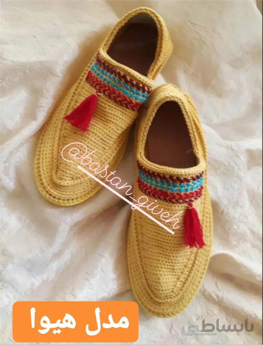 گیوه زیره ابری با تزیین سوزندوزی ا giveh with embroidery decoration کد 753298