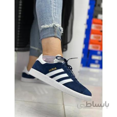 کتانی ادیداس گزال adidas Originals Gazelle Navy & White Sneakers