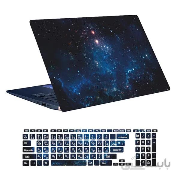 اسکین لپ تاپ طرح Space کد ۵۱ به همراه استیکر کیبورد