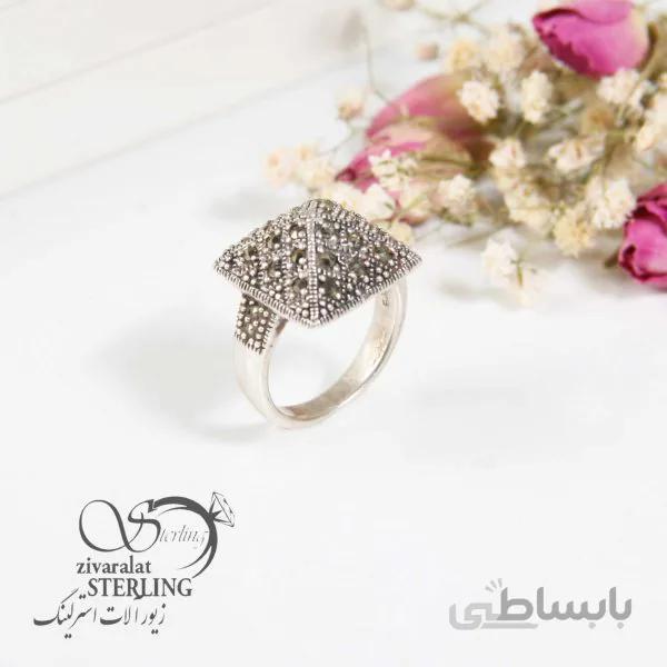 انگشتر نقره زنانه مربع