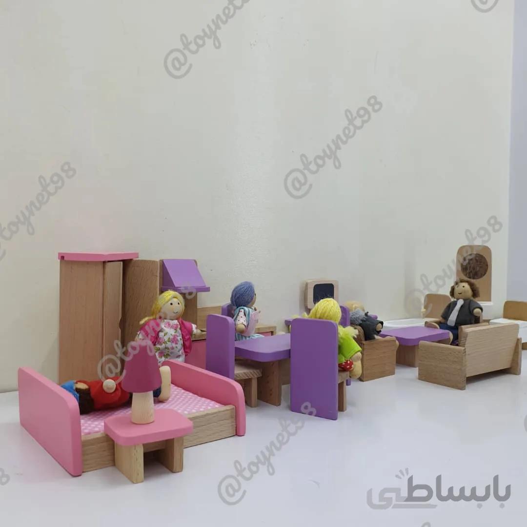 ست لوازم چوبی با خانواده آدمکهای چوبی