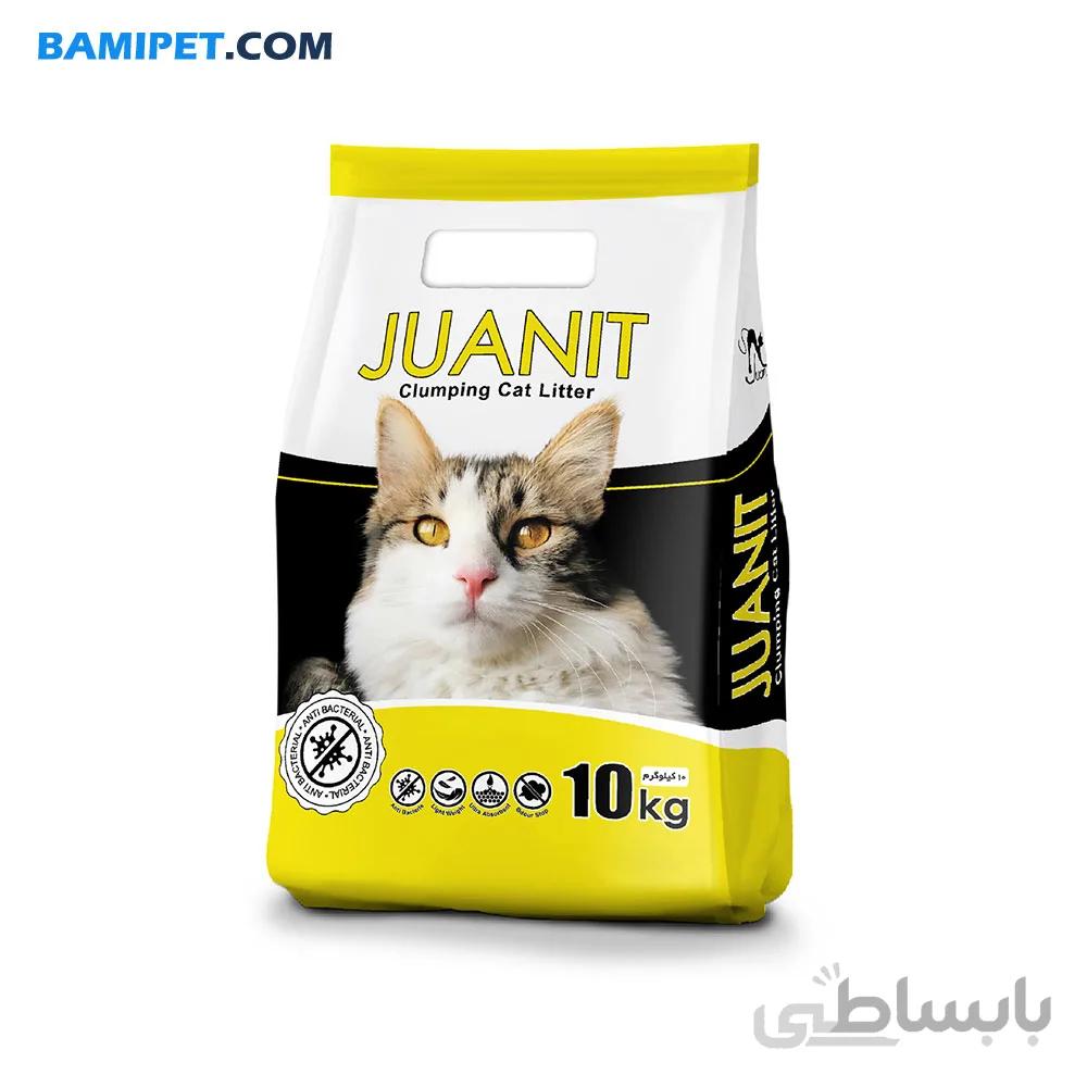 خاک سوپر پریمیوم لیمو ژوانیت 10 کیلوگرم ا juanit cat litter clumping super permium Lemon
