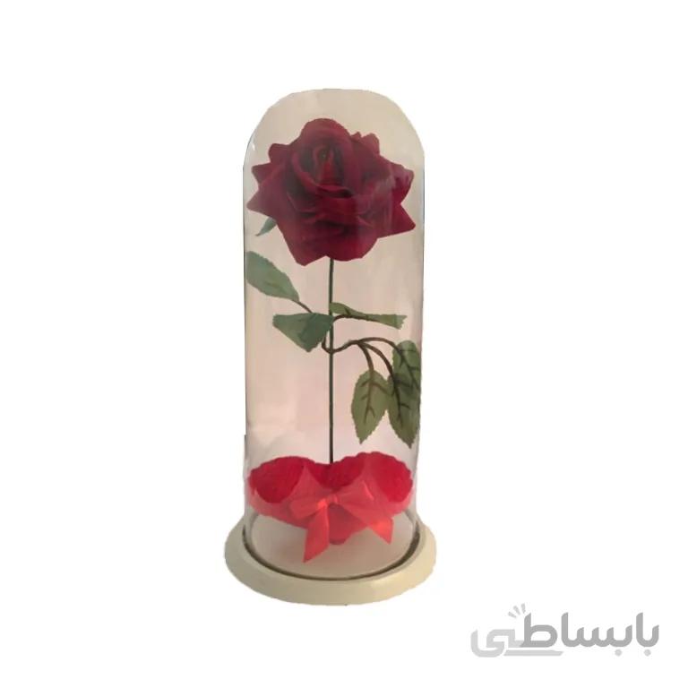 گل رز جاودان شیشه ای مدل STGB169