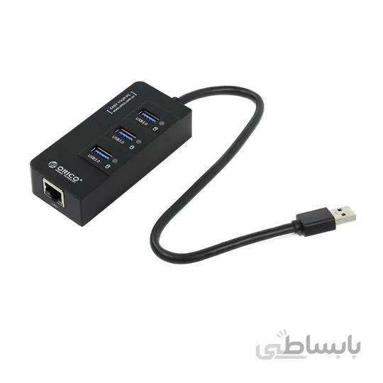 هاب 3 پورت با خروجی شبکه ORICO HR01-U3