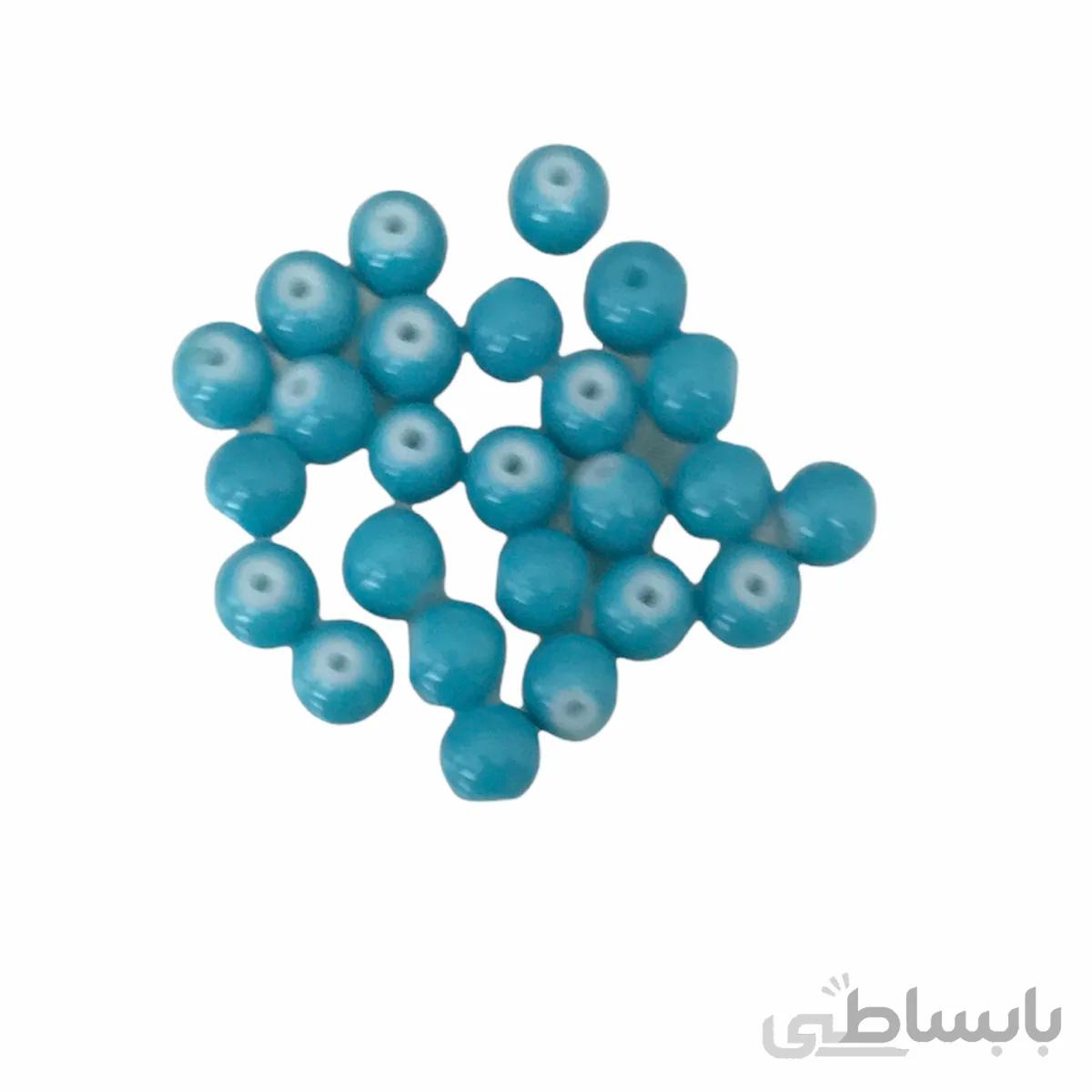 مهره دستبند رنگ آبی بسته ۱۰۰عددی