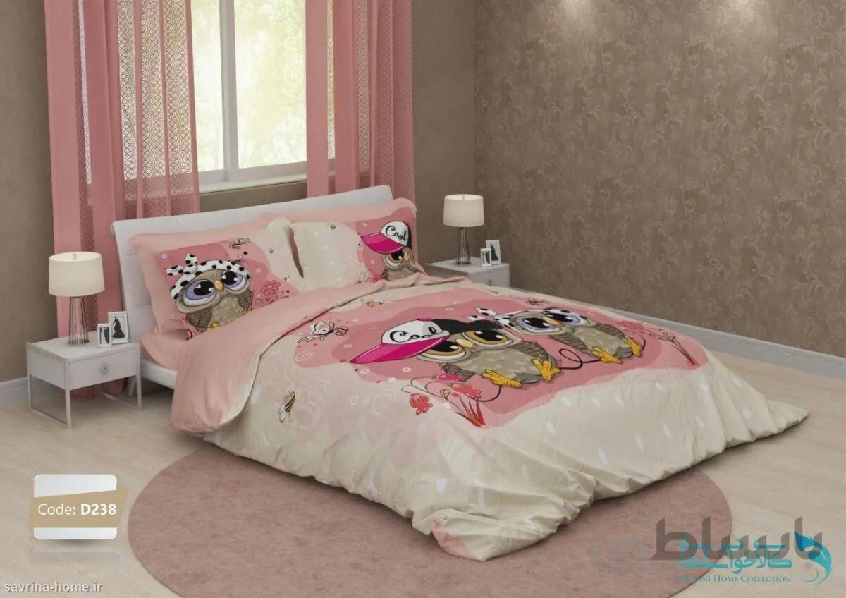 روتختی دو نفره طرح جغد گلبهی برند ترکسان کد D238