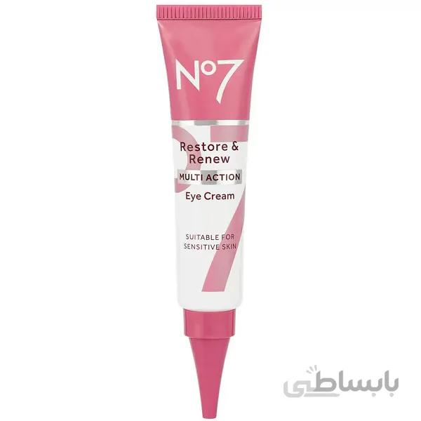 کرم دور چشم ضد تیرگی و چروک نامبر سون No7 مدل RESTORE & RENEW حجم ۱۵ میل