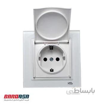 پریز برق ارت دار با درب و محافظ کودک خارجی کریستال K&S مدل ویتا