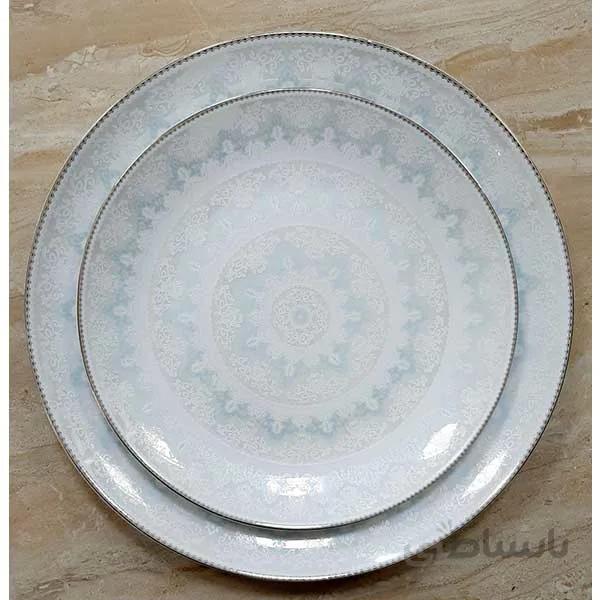 سرویس غذاخوری 29 پارچه ( 6 نفره ) گرد چینی لورین مدل هنگامه فیروزه (Hengameh)