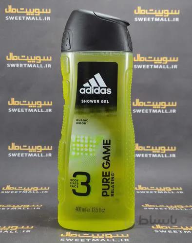 ژل حمام ادیداس مردانه سر و صورت و بدن400 میل Adidas Pura game