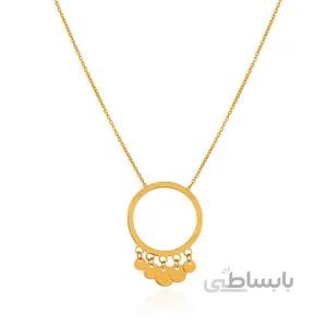 گردنبند طلا طرح دایره و پولکی کد LN878