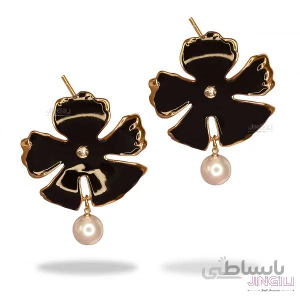 گوشواره مدل گل و مروارید کد erw0039