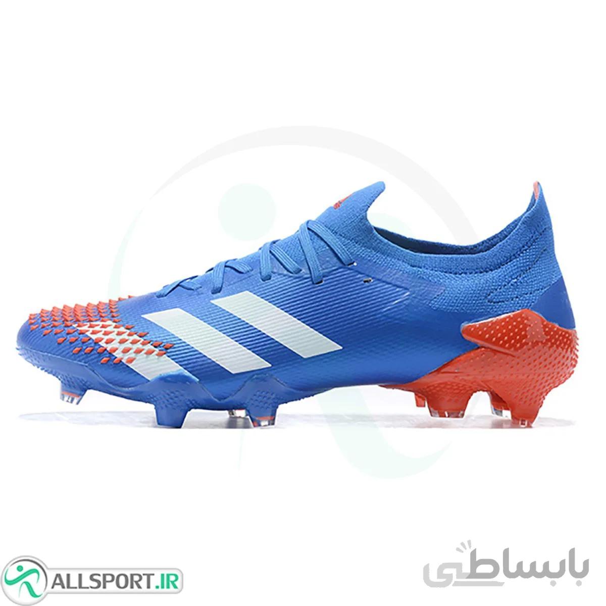 کفش فوتبال آدیداس پردیتور طرح اصلی آبی قرمز Adidas Predator Mutator 20.1 Low FG Blue Red