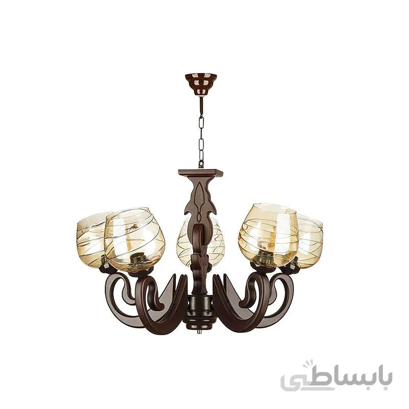 لوستر 5 شعله چشمه نور مدل G596/5-BR