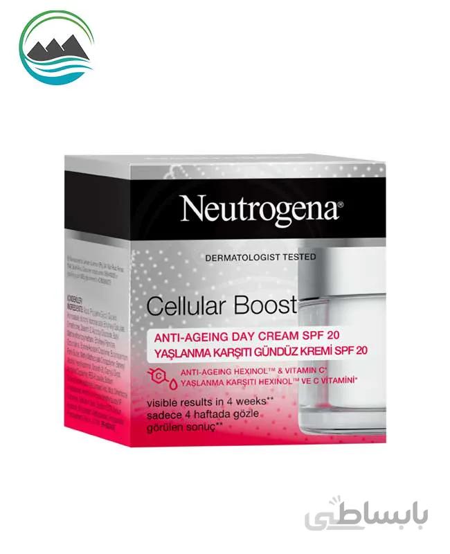 کرم ضد پیری (روز) مدل Cellular Boost SPF20 حجم 50 میل نوتروژینا ا Neutrogena Cellular Boost Anti-Aging Day Cream Spf20 50ml