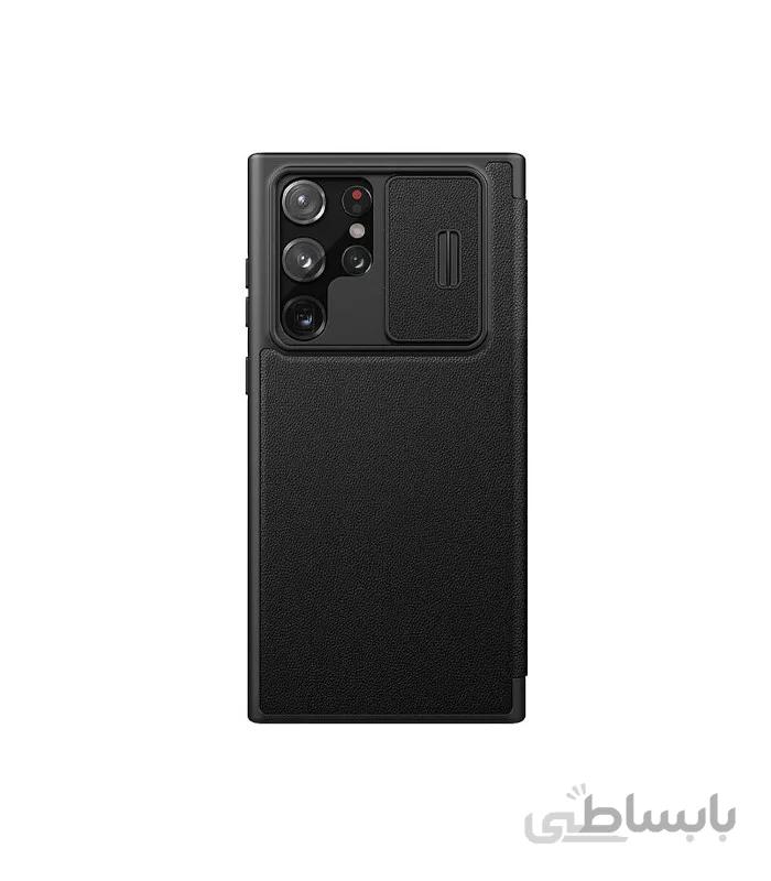 کیف محافظ نیلکین مدل Qin Pro Plain Leather Cloth مناسب برای گوشی Samsung Galaxy S22 Ultra 5G